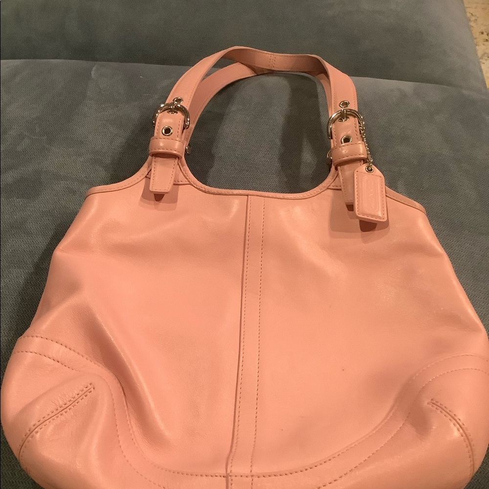 Pink leather Coach purse